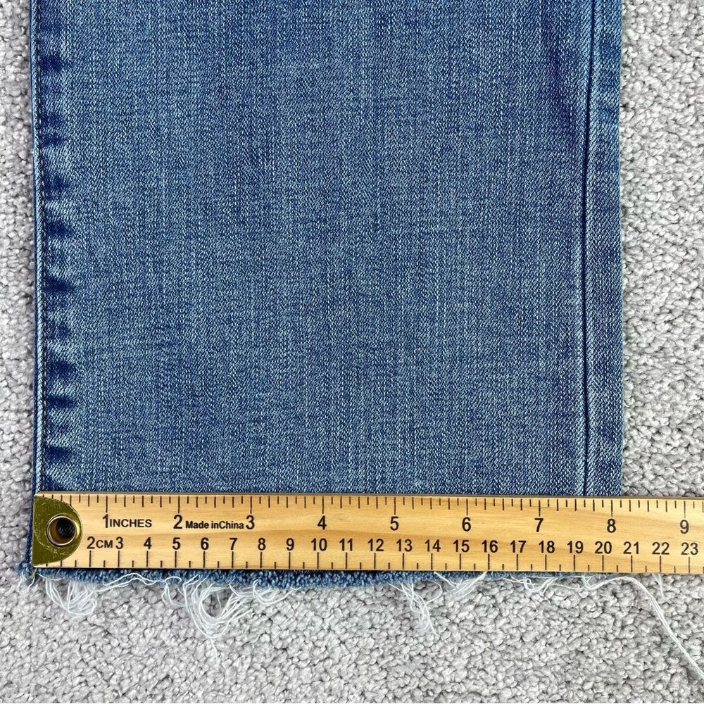 Aeropostale Jeans Women’s 8 Blue Crop Boot Mid-Rise Medium Wash Raw Hem - Picture 9 of 10